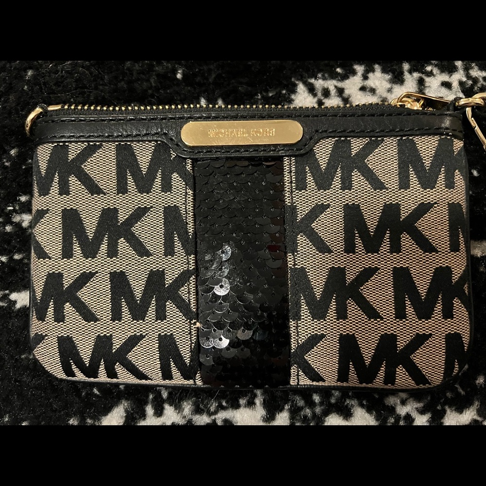 Michael Kors wristlet with sequin detail